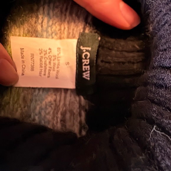 J.Crew Fair Isle Turtleneck Sweater Small Black Nordic Wool‎ Cashmere - Picture 3 of 3